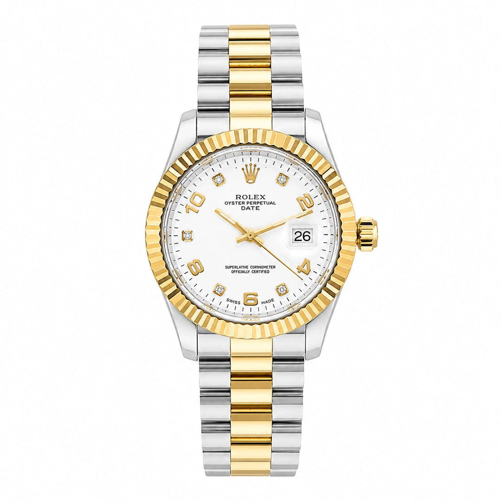 Rolex Datejust Style Edition | Fluted Bezel Two-Tone Steel Quartz Watch (AWRM-00273) | AA-STYLE |
