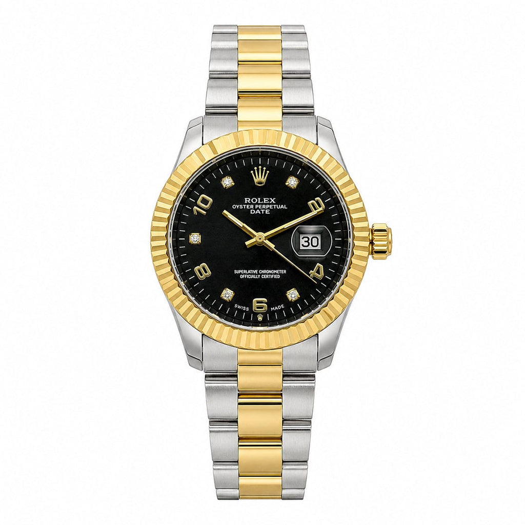 Rolex Datejust Style Edition | Fluted Bezel Two-Tone Steel Quartz Watch (AWRM-00273) | AA-STYLE |