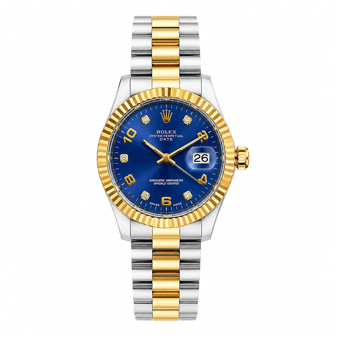 Rolex Datejust Style Edition | Fluted Bezel Two-Tone Steel Quartz Watch (AWRM-00273) | AA-STYLE |