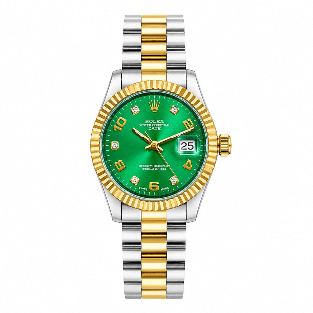 Rolex Datejust Style Edition | Fluted Bezel Two-Tone Steel Quartz Watch (AWRM-00273) | AA-STYLE |