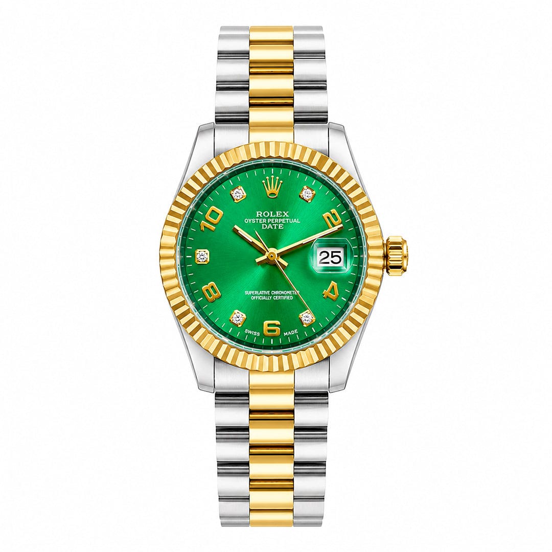 Rolex Datejust Style Edition | Fluted Bezel Two-Tone Steel Quartz Watch (AWRM-00273) | AA-STYLE |