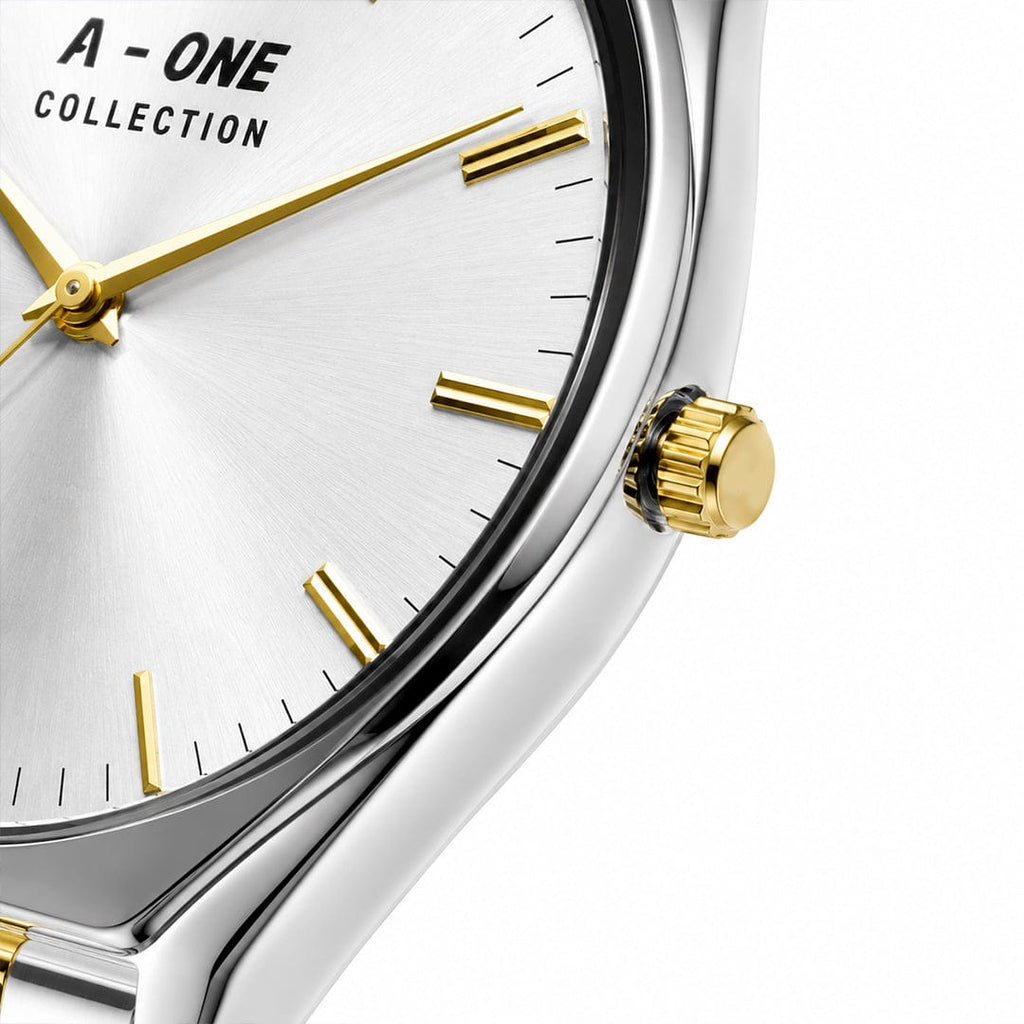A-ONE COLLECTION Executive Edition | Metallic Sunburst Dial Stainless Steel Quartz Watch (AWAM-00271) | AA-STYLE |