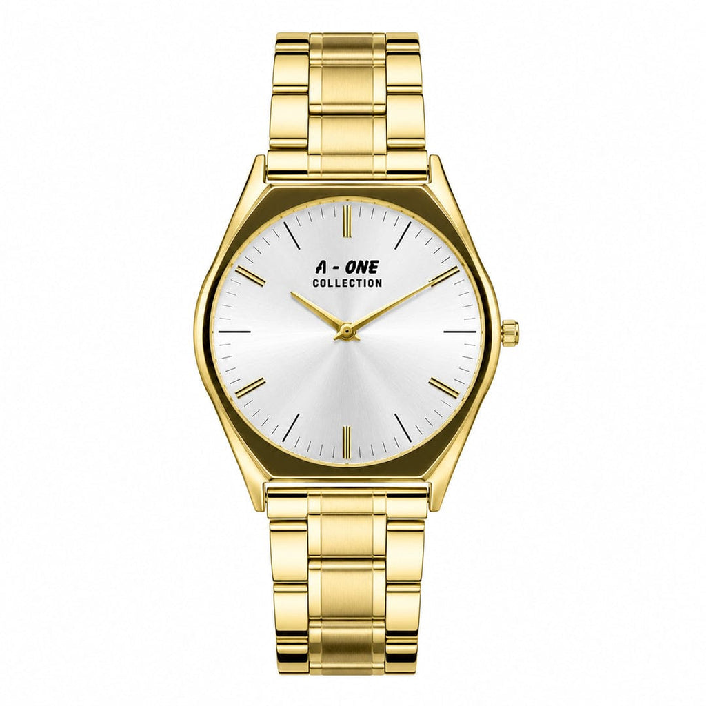 A-ONE COLLECTION Executive Edition | Metallic Sunburst Dial Stainless Steel Quartz Watch (AWAM-00271) | AA-STYLE |