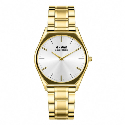 A-ONE COLLECTION Executive Edition | Metallic Sunburst Dial Stainless Steel Quartz Watch (AWAM-00271) | AA-STYLE |