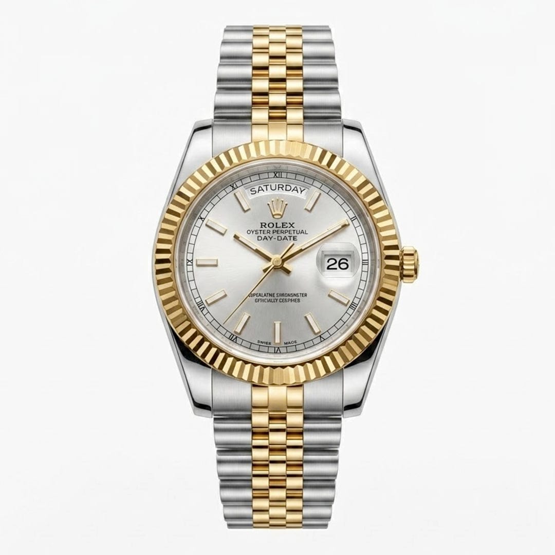 Rolex Day-Date President Series (Automatic Master Copy) | Premium Fluted Bezel with Jubilee Link Bracelet | AA-STYLE |