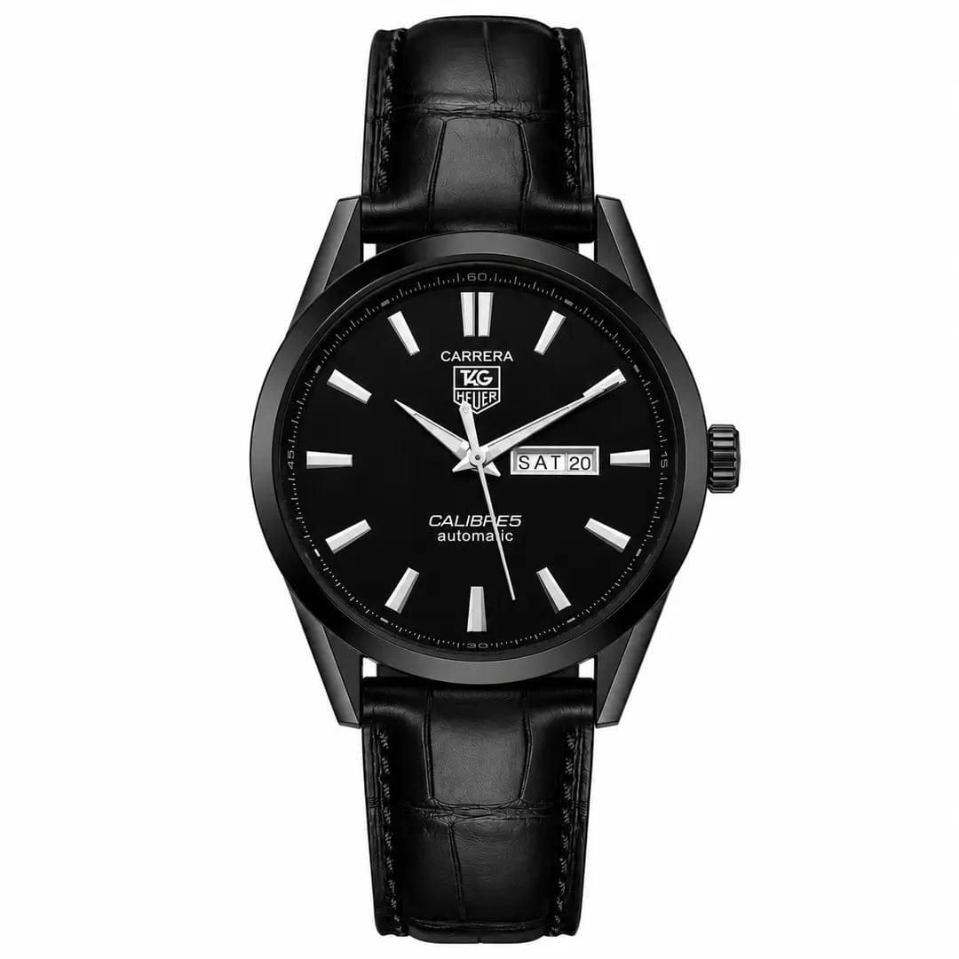 Tag Heuer Carrera Calibre 5 (Quartz Homage) | Classic Executive Watch with Alligator-Grain Leather Strap (AWTM-00267) | AA-Style |
