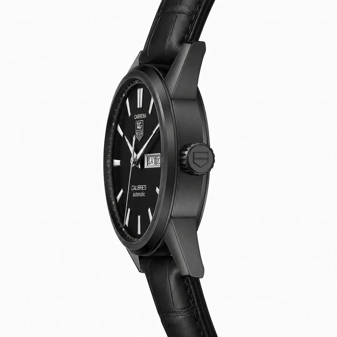 Tag Heuer Carrera Calibre 5 (Quartz Homage) | Classic Executive Watch with Alligator-Grain Leather Strap (AWTM-00267) | AA-Style |