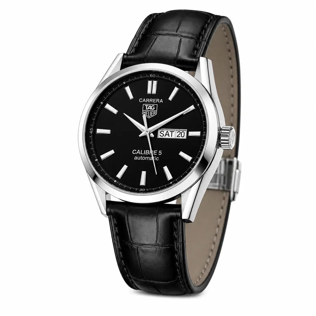 Tag Heuer Carrera Calibre 5 (Quartz Homage) | Classic Executive Watch with Alligator-Grain Leather Strap (AWTM-00267) | AA-Style |