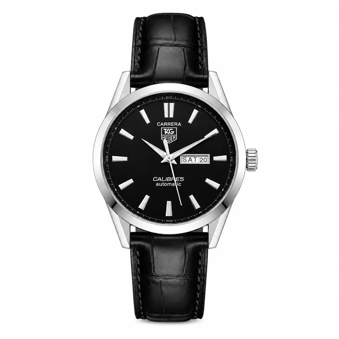 Tag Heuer Carrera Calibre 5 (Quartz Homage) | Classic Executive Watch with Alligator-Grain Leather Strap (AWTM-00267) | AA-Style |